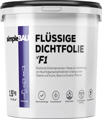 Produktbild von SimpleBau F1 Ultraflex flüssige Dichtfolie gebrauchsfertige Dichtungsmasse, 1.5kg