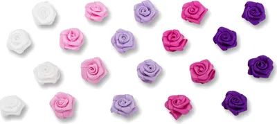 Satinrosen 15mm zum Basteln & Aufnähen 20 Stück Rosa Mix