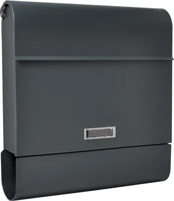 Produktbild von Alsten Tech Briefkasten mit Zeitungsfach Wandbriefkasten mit Namensschild und 3 Schlüssel Postkasten für Haus und Büro, Anthrazitgrau