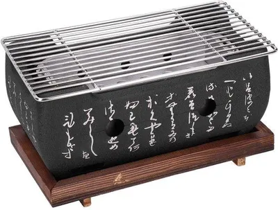Produktbild von Dailygoods – Mini-Grill für Barbecues – Leichtes Aluminium – Holzkohleofen – Korrosionsbeständig – Einfache Reinigung – Wärmeisolierende Bodenplatte