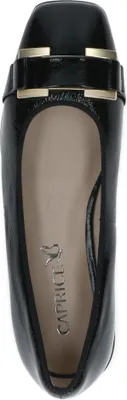Produktbild von Caprice Damen Ballerina aus Leder mit Trapezabsatz und karrèe Spitze 9-22101-45, Größe:39 EU, Farbe:Schwarz