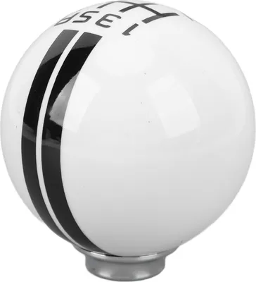 Productafbeelding van Versnellingspook met 3 adapters, comfortabel handvat, 6 versnellingen, geschikt voor Shelby GT500-stijl pook, ronde knop, Mustang 1967 tot 2018, wit en zwart