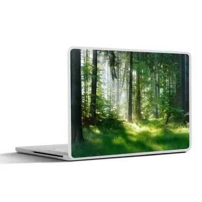 Produktbild von MuchoWow® Laptop Aufkleber Sticker Cover Natur - Bäume - Wald - Grün - Sonne - Gras - Pflanzen 36.5x27.5 cm - Laptop-Sticker