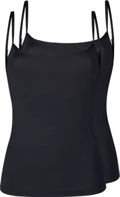 Produktbild von SKINY Damen Spaghetti-Shirt, 2er Pack - Top, Advantage Micro, Mikrofaser Schwarz S