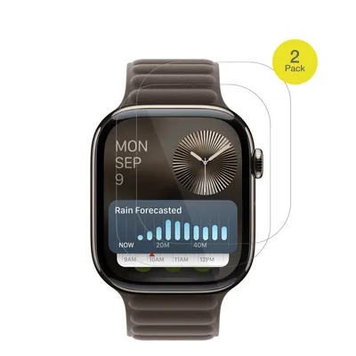 Produktbild von 2x Schutzfolie für Apple Watch Series 10 (42mm) Folie, 100% Displayabdeckung, dipos Flex