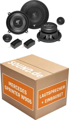 Produktbild von Lautsprecher Boxen Einbaupaket vorne Hifonics VX5.2E passend für Mercedes Sprinter W906 | 2x Tief-Mitteltöner 2x Hochtöner 2x Frequenzweiche