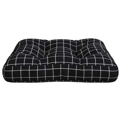 vidaXL Paletový polštář Black Check 50x50x12 cm Fabric