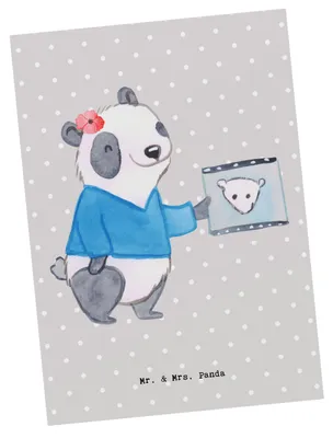 Produktbild von Mr. & Mrs. Panda Postkarte Radiologie Assistentin Herz - Grau Pastell - Geschenk, einzelkarte, spruchkarte, Postkarten, Ansichtskarten, Grußkarte
