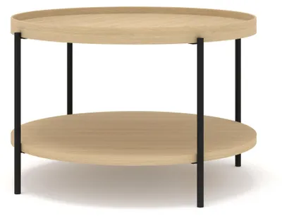 Imagen del producto de Mesa de centro FURNLUX Puffin, roble claro y , 84 cm / Color principal: Beige / Dimensiones: 84 x 54 x 84 cm