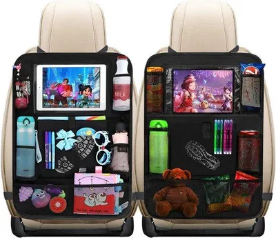 Produktbild von Autostoelschutz 2er Set Kinder Organizer Schwarz