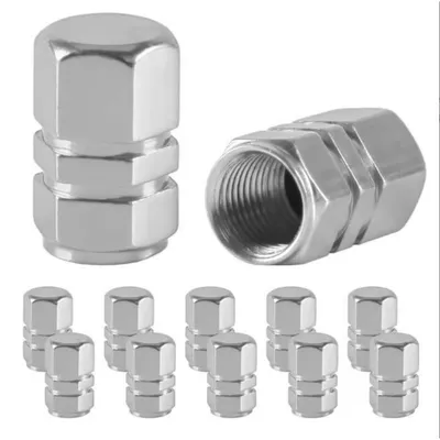 Immagine prodotto di Tappi per valvole pneumatici auto, 12 pezzi, alluminio anodizzato bianco, resistente alla corrosione, universale