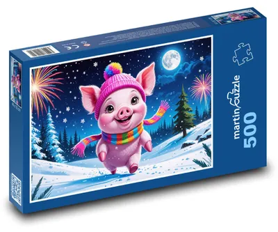 Obrázek produktu pro martinpuzzle - Puzzle 500 - Vysmáté prasátko na Nový rok