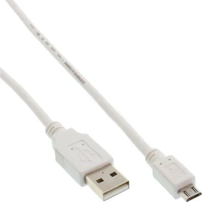 Image de InLine® 31715W Câble Micro-USB 2.0, USB-A prise à Micro-B prise, blanc, 1,5m