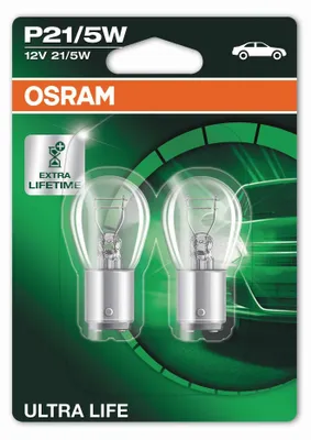 2x Original Osram ULTRA LIFE BAY15d P21/5W 12V 21/5W Lampen Birnen – Produktansicht