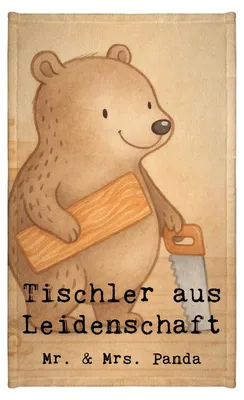 Produktbild von Mr. & Mrs. Panda Handtuch Tischler Leidenschaft Design - Weiß - Geschenk, badezimmer, Kleines, Gäste-WC, gäste wc, Mini-Handtuch