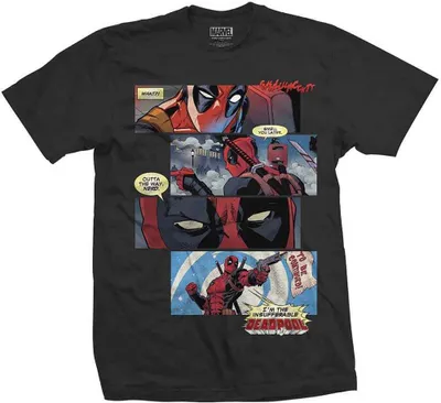 Produktbild von Marvel Comics | Offizielles Band T-Shirt | T-Shirt: Deadpool Strips, Klein, Schwarz