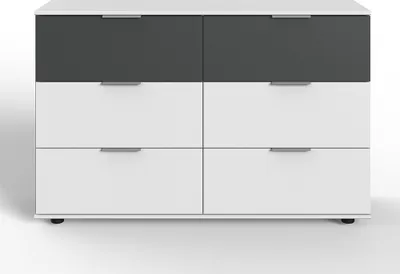Produktbild von Kommode mit 6 Schubladen, weiß und graphit, VIESTE-43