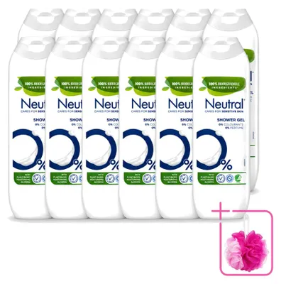 Zdjęcie produktu dla 12 sztuk neutralnego żelu pod prysznic, bez dodatku zapachów - 250 ml - opakowanie ekonomiczne