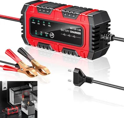 Produktbild von 6V/12V Batteriepflegegerät 1,5A – Automatisches Laden & Erhalten, für Auto/Motorrad/LKW