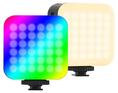 Obrázek produktu pro Andoer D02 Oboustranné LED výplňové světlo, kapesní RGB video světlo, 2500 KšC9000 K, stmívatelné, 24 světelných efektů, integrovaná dobíjecí baterie pro vlog selfie živé vysílání, osvětlení videokonferencí