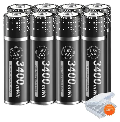 Immagine prodotto di Batterie ricaricabili, alta capacità, ampia compatibilità, 8 batterie AA