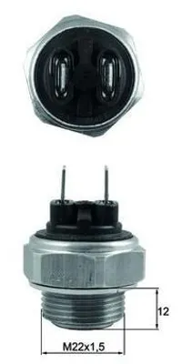 Productafbeelding van Temperatuurregelaar voor ventilator, M22x1.5, 2-polig, 82°C-67°C, MAHLE, geschikt voor onder andere PEUGEOT 504
