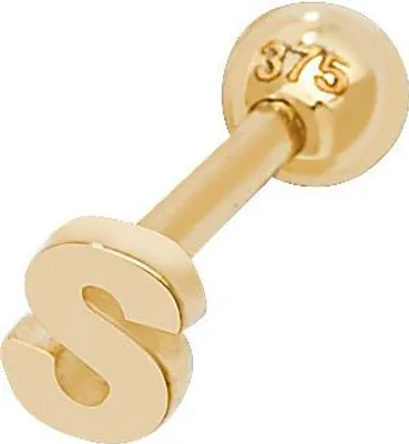Produktbild von 9 Karat (375) Gold Buchstaben / Initiale Damen - Einzel Knorpel Ohrstecker; TRS36968LTS