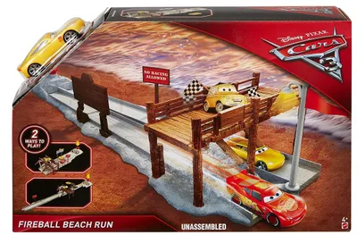 Produktbild von Disney Pixar Cars DVT47 Disney Cars 3 Fireball Beach Renntraining Rennstrecke Spielzeugauto Spielset
