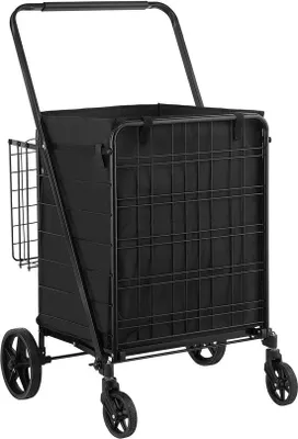 Produktbild von Famanu Einkaufstrolley mit abnehmbarem, wasserdichtem Einsatz - große Kapazität, 150 kg Tragkraft, 360° Wendekurven