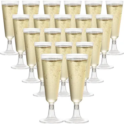 Obrázok produktu pre Plastové šampanské poháre 160 ml, opakovane použiteľné, balenie 20, na oslavy, svadby, narodeniny