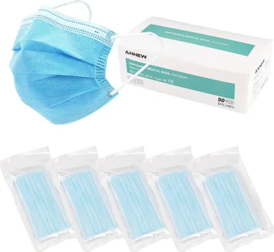 Produktbild von 50 Stück Mundschutzmasken OP Masken 3-lagig Mundschutz Gesichtsmaske Einwegmaske mund und nasenschutz,Gesundheits- und Schönheitspflege, Unisex Anti Pollution Fabric-Spot goo
