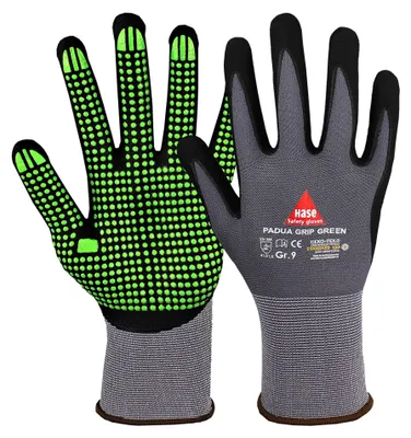 Produktbild von Hase Padua Grip Green Montagehandschuh aus Nylonfeinstrick Größe 6 10 Stk