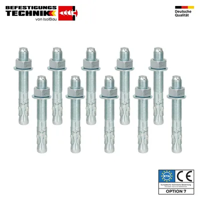 Schwerlastanker ETA Verzinkt Stahl M20x150mm Bolzenanker Schwerlastdübel 10 Stk.