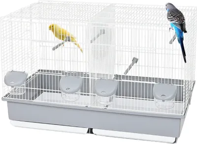 Produktbild von Vogelkäfig Wellensittich Käfig Für 2 Vögel Kanarienvogel Zubehör Vogel Käfig Doppelkäfig Trennwand Zuchtkäfig Trenngitter Geteilter Brutkäfig