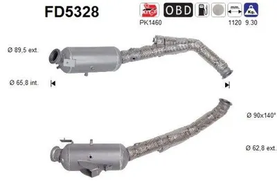 Produktbild von AS FD5328 Dieselpartikelfilter Rußpartikelfilter DPF passend für MERCEDES-BENZ M-Klasse (W166) Abgasanlage Diesel