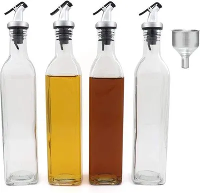 Produktbild von Oliedispenser-Set, 4 x 500 ml, glas, keuken, kochen, grillen, pasta, leckfrei, Geschirrspülerbeständig