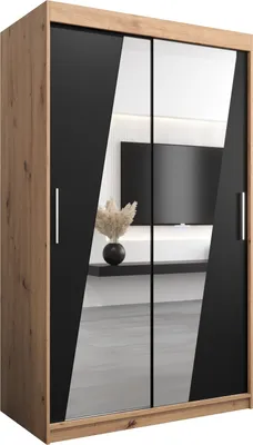 Produktbild von Kleiderschrank, Schiebetürenschrank Schlafzimmer, Schrank mit Spiegel RHOMB 120 cm