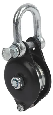 Katrol Stahlseil, U-förmig, Edelstahl, 300 kg, schwarz