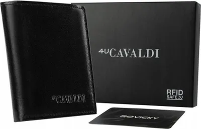 Imagen del producto de Billetera para hombre 4U Cavaldi, de cuero natural, color , con protección RFID, dimensiones 10,5 x 8 cm