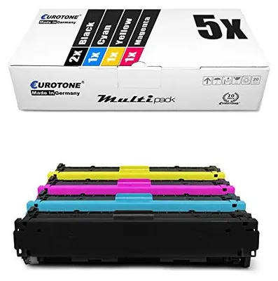 Produktbild von Eurotone 5er Set kompatibler Toner ersetzt CF400A CF401A CF402A CF403A 201A für