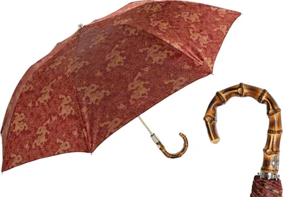 Produktbild von PASOTTI Taschenschirm 50 cm, Drachenmuster, Bambusgriff, Automatik, Italien