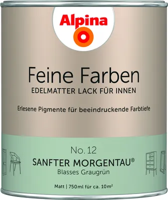 Produktbild von Alpina Feine Farben Lack No. 12 Sanfter Morgentau - graugrün 750 ml