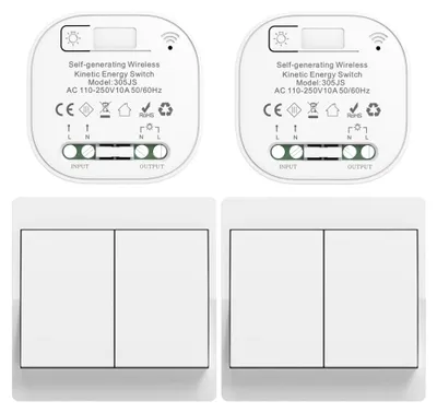 Productafbeelding van Draadloze schakelaar set zonder batterijen, afstandsbediening, voor thuisverlichting