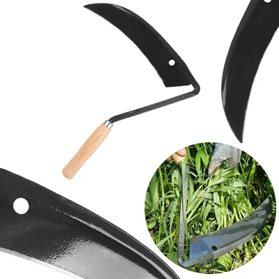 Produktbild von BAUSTER® Handsichel Sichel Sense Sensensichel Holzgriff Rundsichel Gebogen Stahl