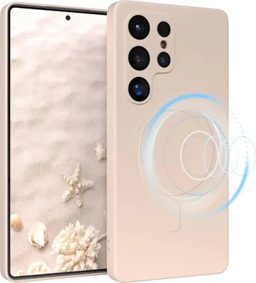 Produktbild von EAZY CASE - Silikonhülle magnetisch für Samsung Galaxy S25 Ultra, Hülle Silikon, weich stoßfeste Magnet Handyhülle, Schutzhülle mit Kameraschutz, TPU Bumper in Natur