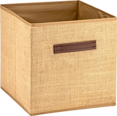 Produktbild von Muvax Aufbewahrungskorb Faltbarer Aufbewahrungswürfel, Aufbewahrungskorb ohne Deckel, Aufbewahrungsbox aus Jute mit Griff, Natürliche Textur Organizer