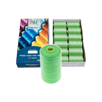 Produktbild von Nähgarn Polyester 12 Spulen 40/2 120er je 1000m Allesnäher Sortiment Farbwahl