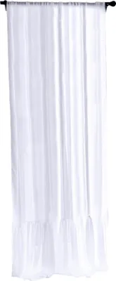 Obrázok produktu pre Záclona Záves Okenný 250X140 Cm S Ozdobným Volánom Šifónová Na Okno Do Obývačky Biela