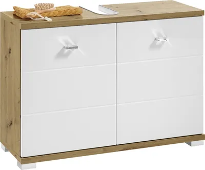 Produktbild von Badmöbel POOL Waschbeckenunterschrank Artisan Eiche weiß