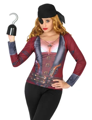 Image de T-shirt pirate pour femme multicolore
